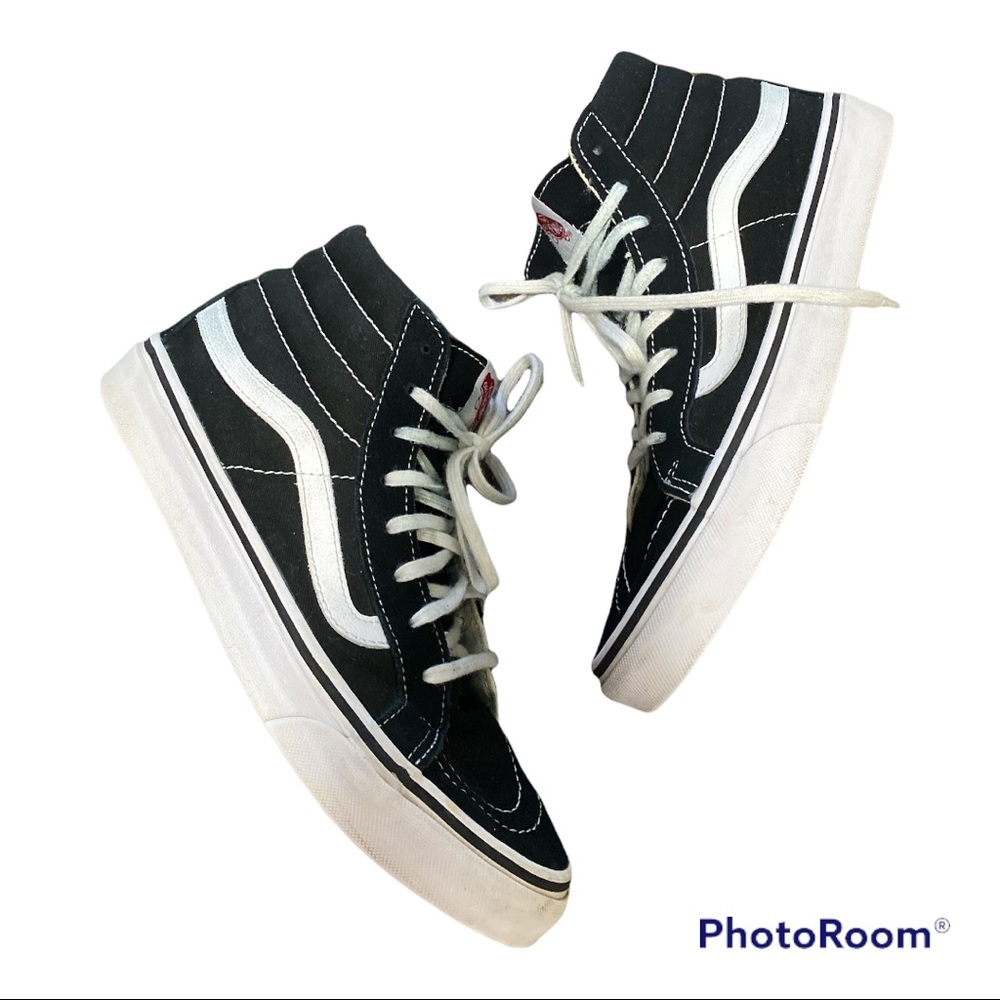Vans High Top Black White Classic SK8-Hi shoes Womens 7.5 Mens 6